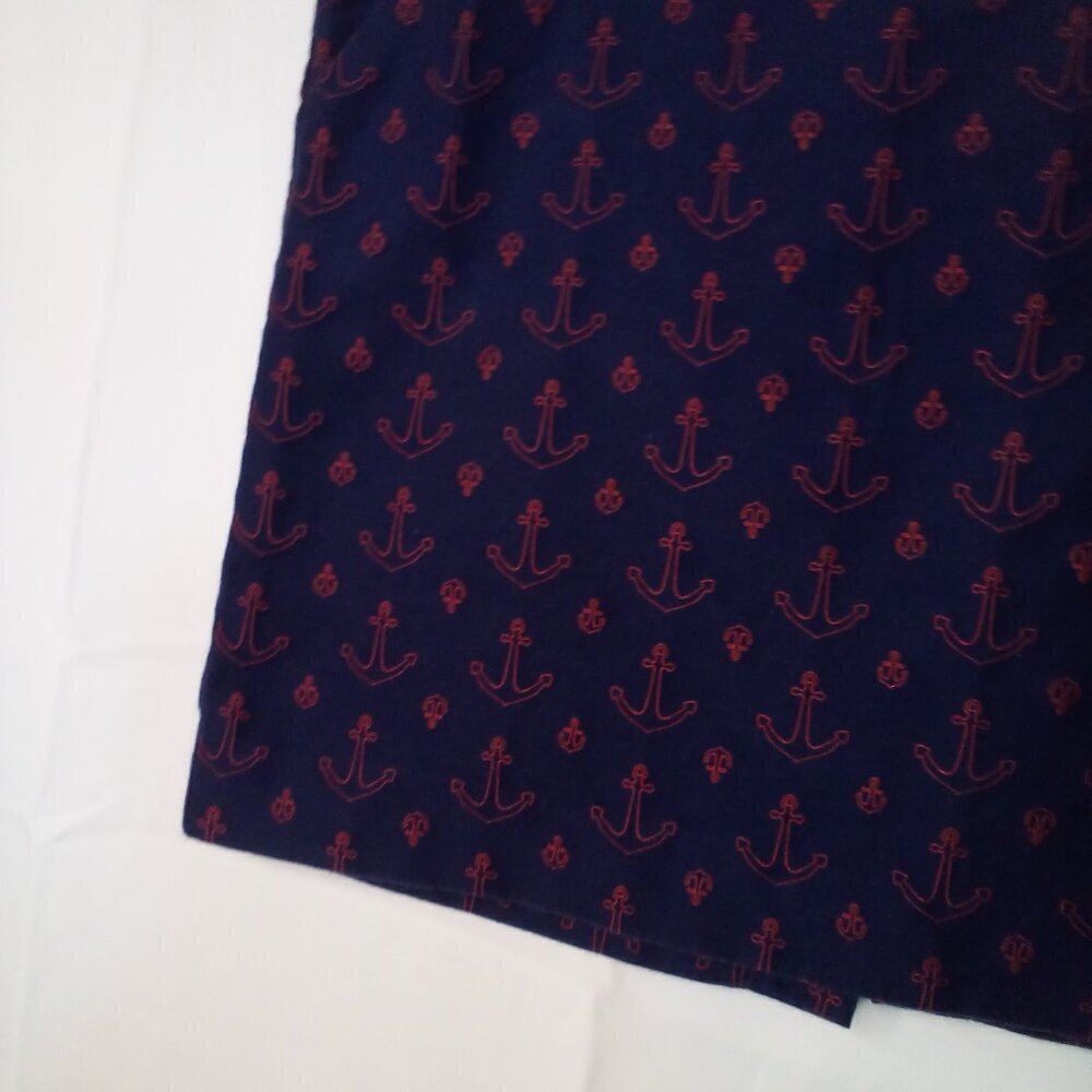 Tommy Hilfiger Skirt Women 8 Anchor Nautical Pockets Blue Red - Picture 4 of 16